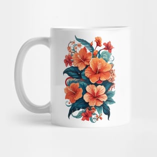 Floral Pattern Hibiscus Mug